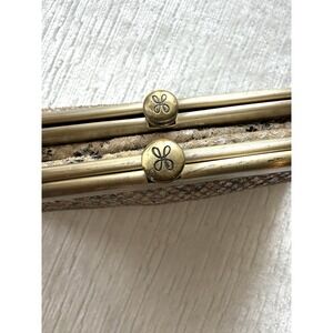 Hobo Snake Print Clutch Wallet, Metallic Animal Print